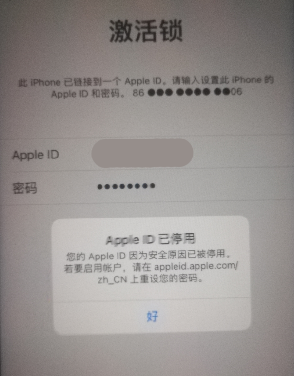 文水苹果手机维修分享iPhone 12 出现提示“Apple ID 已停用”怎么办 